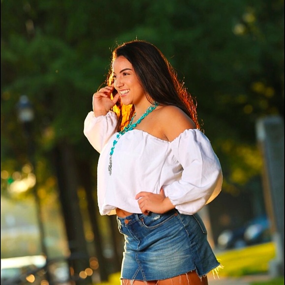 Free People Off the Sholder Smocked Top - Picture 4 of 5